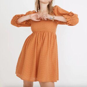 Madewell - Puff-Sleeve Waisted Mini Dress